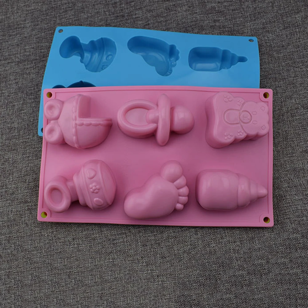 6 отверстий детские ножки детская коляска бутылка игрушка силиконовая форма 3D