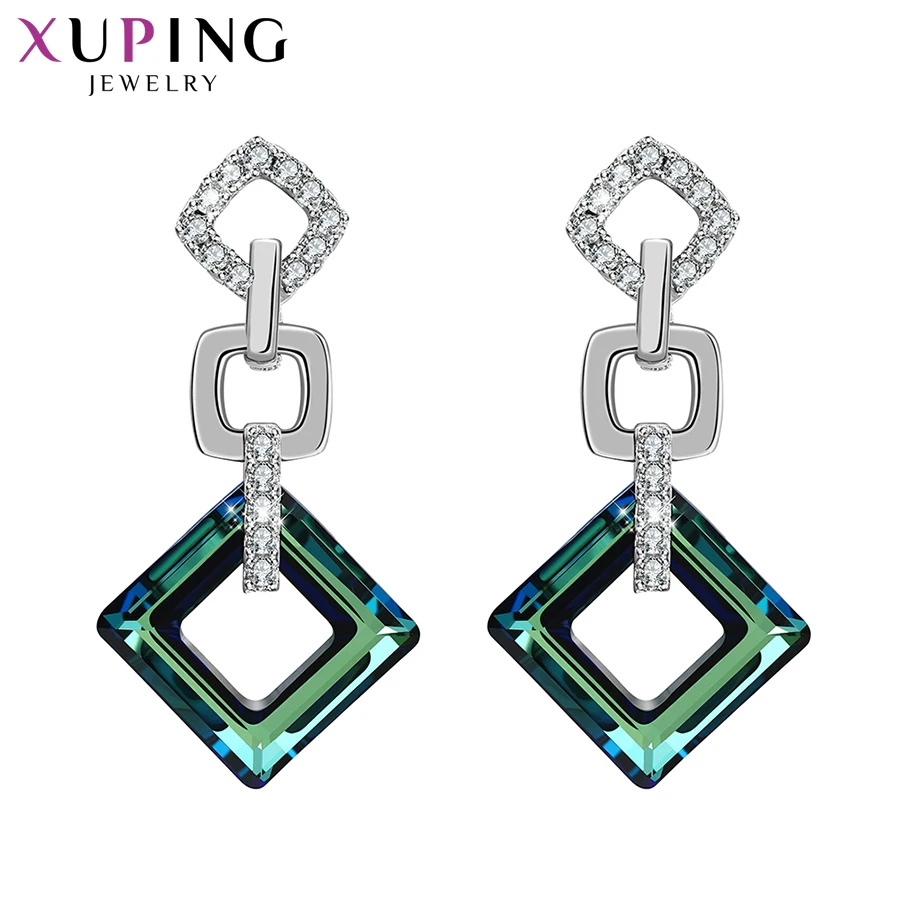 Xuping, изысканные цветные серьги, высокое качество, кристаллы от Swarovski, цветное покрытие, для женщин, подарок на день Святого Валентина, S89-202