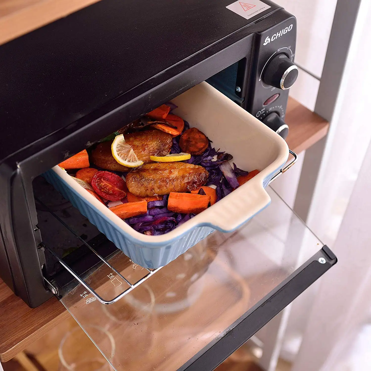 Набор из 4 х блюд для выпечки MALACASA с керамической ручкой духовка идеально