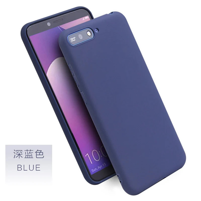 Huawei Y9 Y5 Y6 Y7 Prime Карамельный цвет чехол для Honor 6A 6C 7A 7C Pro 5X 6X 7X 8X мягкий чехол на Honor 8 9 10 Lite V10 8 Pro - Цвет: Blue