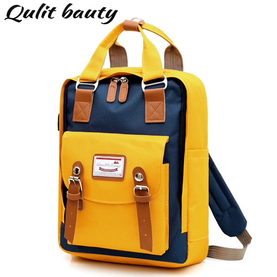

Multifunctional Laptop Oxford Cloth Backpack for Women USB Interface Design Backpack Backpacks for School Teenagers Girls Bolsa