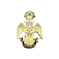 masonic lapel pins gold scottish rite 33 degree wing down brooch gifts badges with butterfly clutch31 8mm