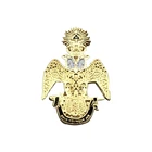 Золотые заколки для лацканов Masonic из шотландского Рита, 33 градуса, Подарочные значки с клатчем-бабочкой, 31,8 мм