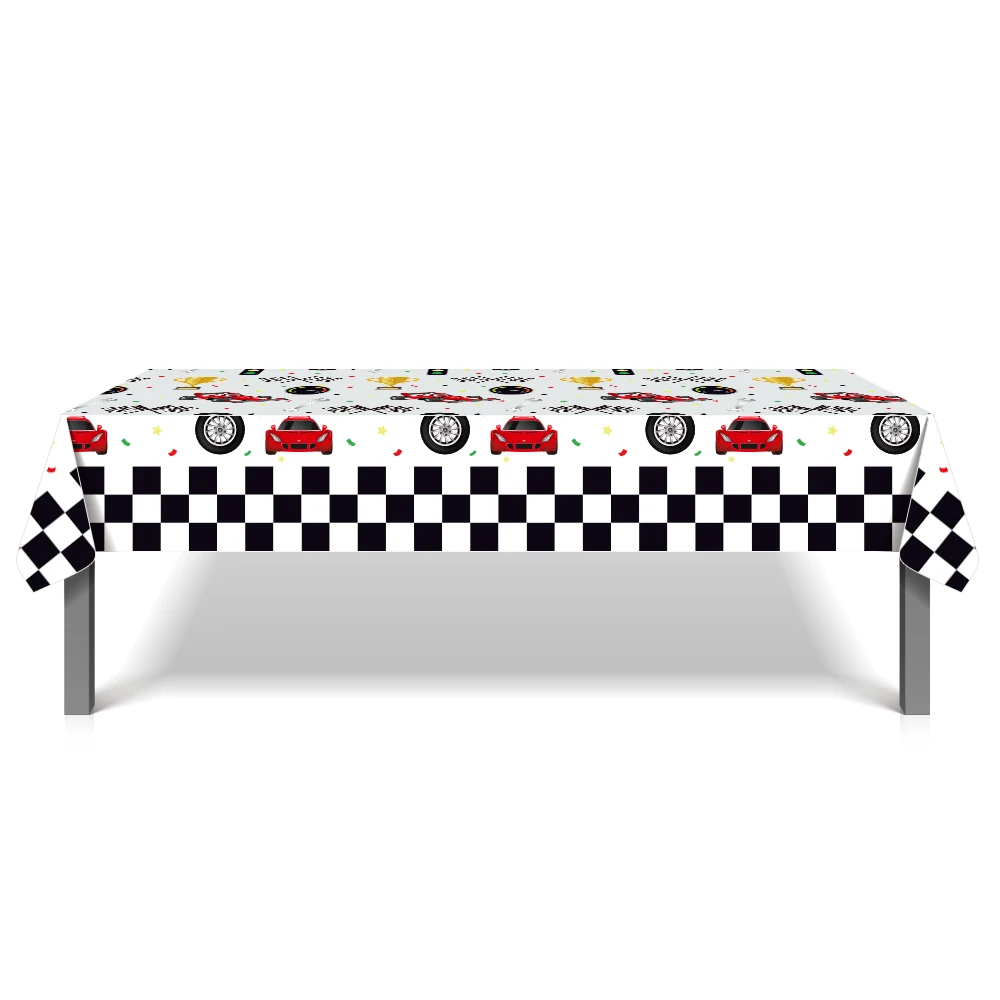 

130*220cm PE Cool Racing Car Party Disposable Tableware Tablecloths Tablecovers Backdrops Birthday Baby Shower Party Decorations