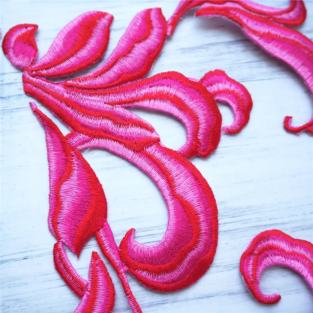 Аппликации в стиле барокко розово красного цвета 2 шт. патчи для пришивания