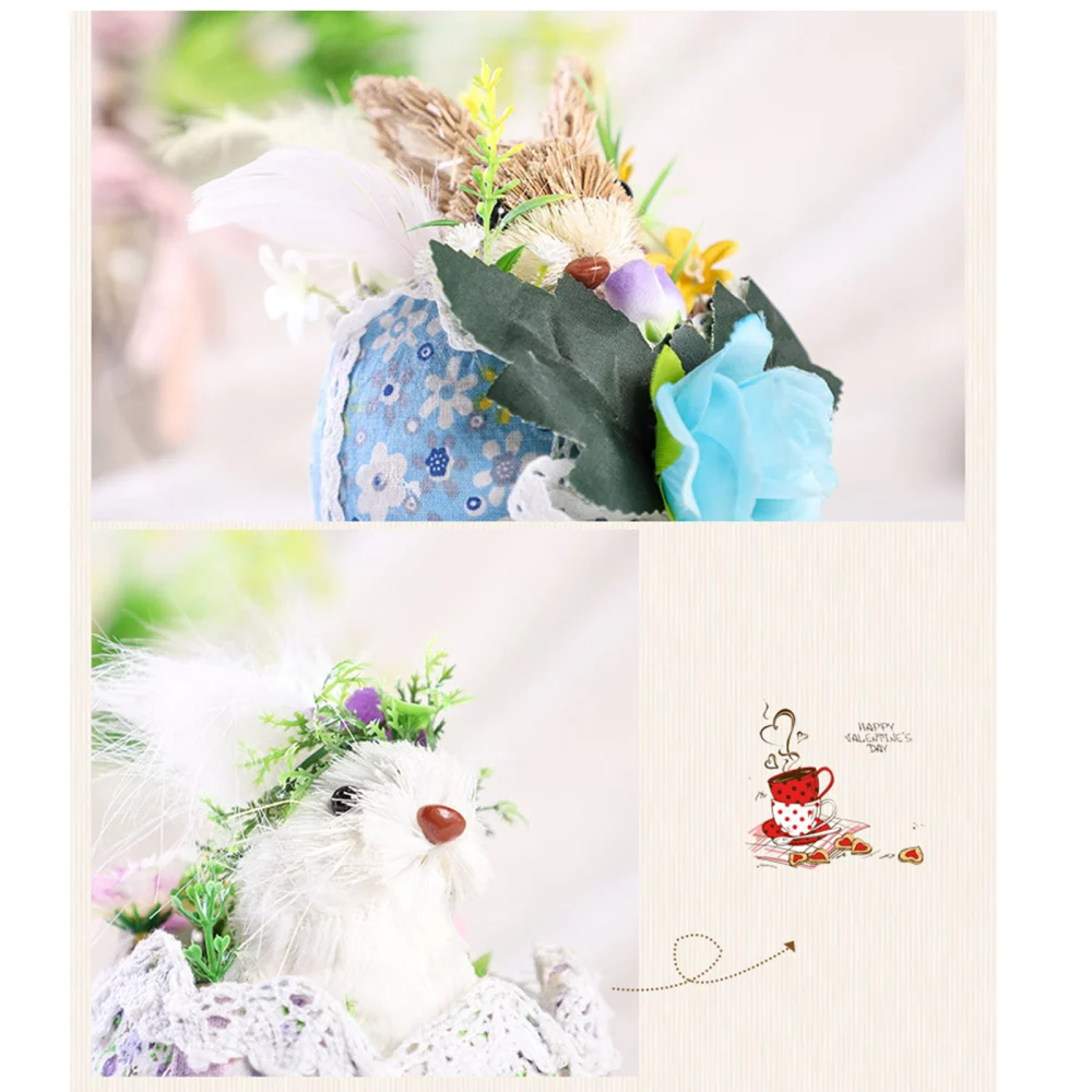 

Home Decor Bunny Crafts Birch Branches Easter Decoration Garden Ornament Birthday Wedding Reusable Portable Rabbit Flower Basket
