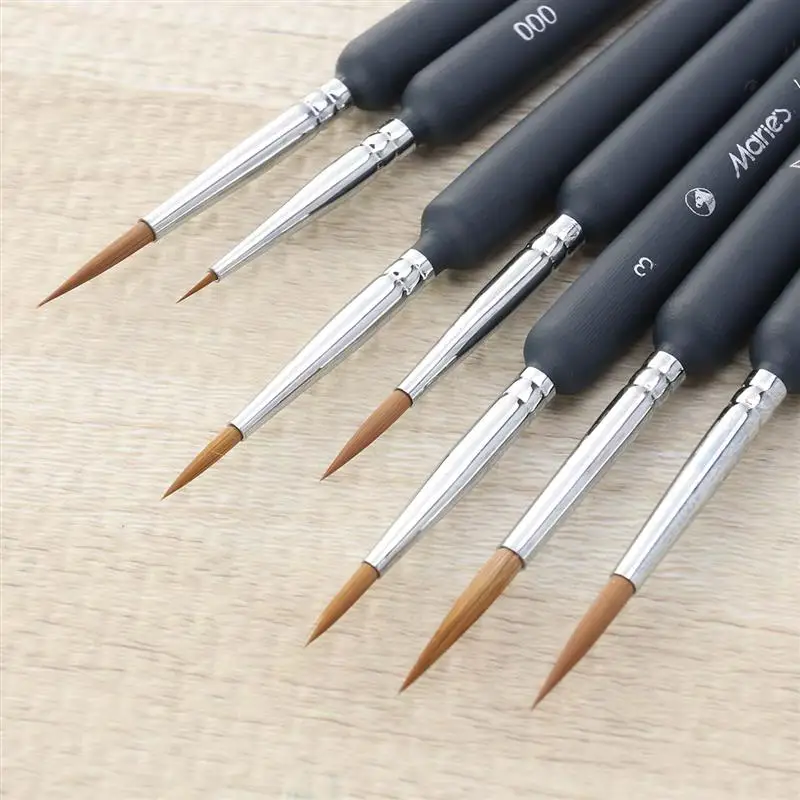 

7pcs Professional Miniature Hook Line Pen Art Paint Brush Set Miniature Hook Line Art Painting Brushes Weasel Hair Paint Brush