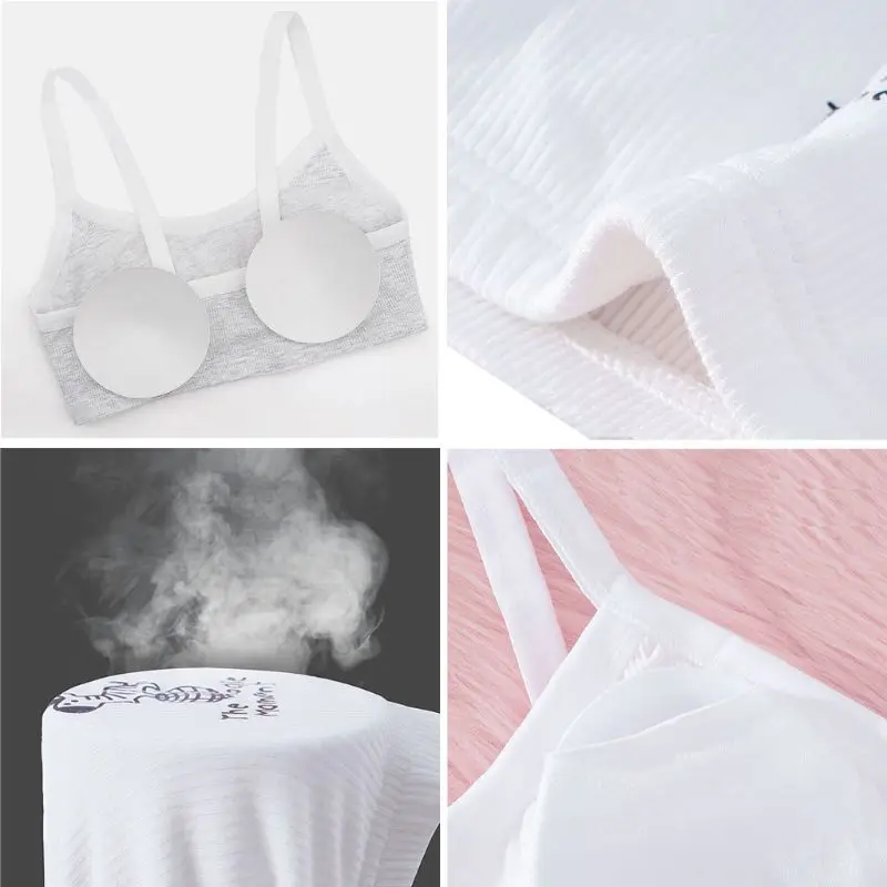 

1 Pc 9-18Year Girls Underwear Soft Cotton Bra for Kids Teenager Training Small Vest Underwear Puberty Clothing Wire Free
