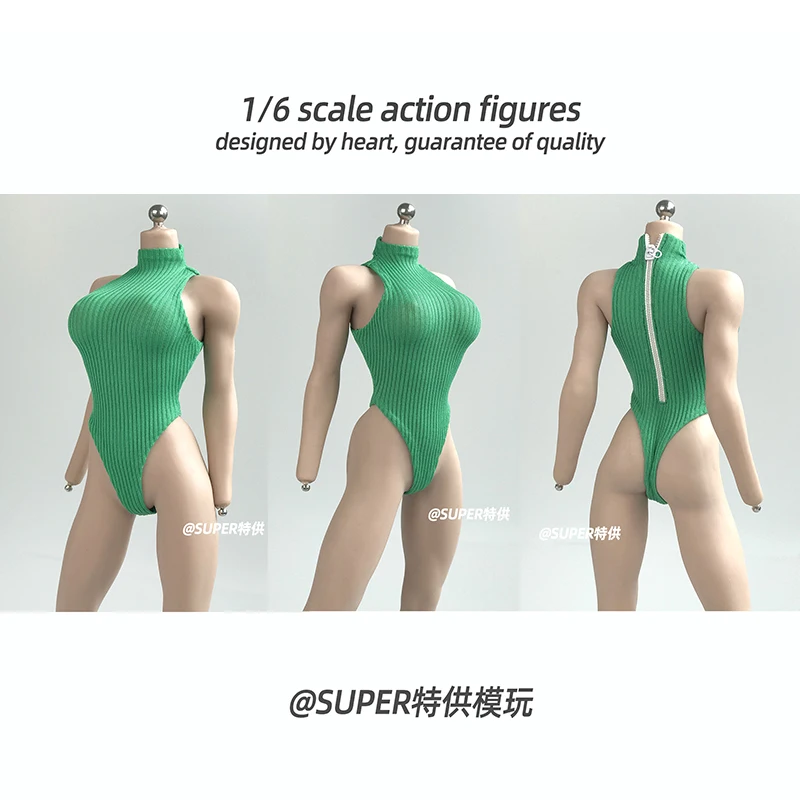 

1/6 Female Soldier Coated Body Sleeveless High Fork Jami One-piece 12 Inch Model Clothing Accessories Ph tbl