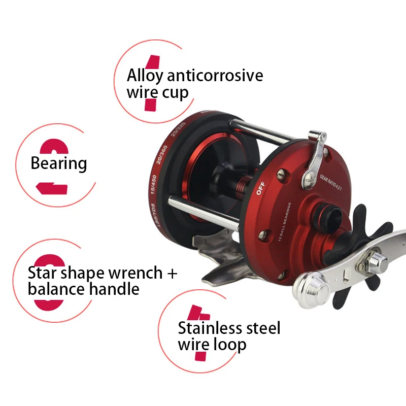 Yumoshi JR2000-3000 multiplier reels 13+1BB Feeder Carp large Fishing Reels Bait Casting Cast Drum Wheel metal bait reel | Спорт и