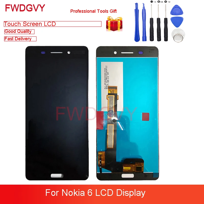 Для Nokia 6 ЖК-дисплей сенсорный экран дигитайзер в сборе полный комплект запасные