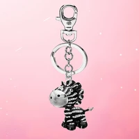fashion alloy little donkey keychain key chain charm female handbag crystal pendant small model pendant jewelry