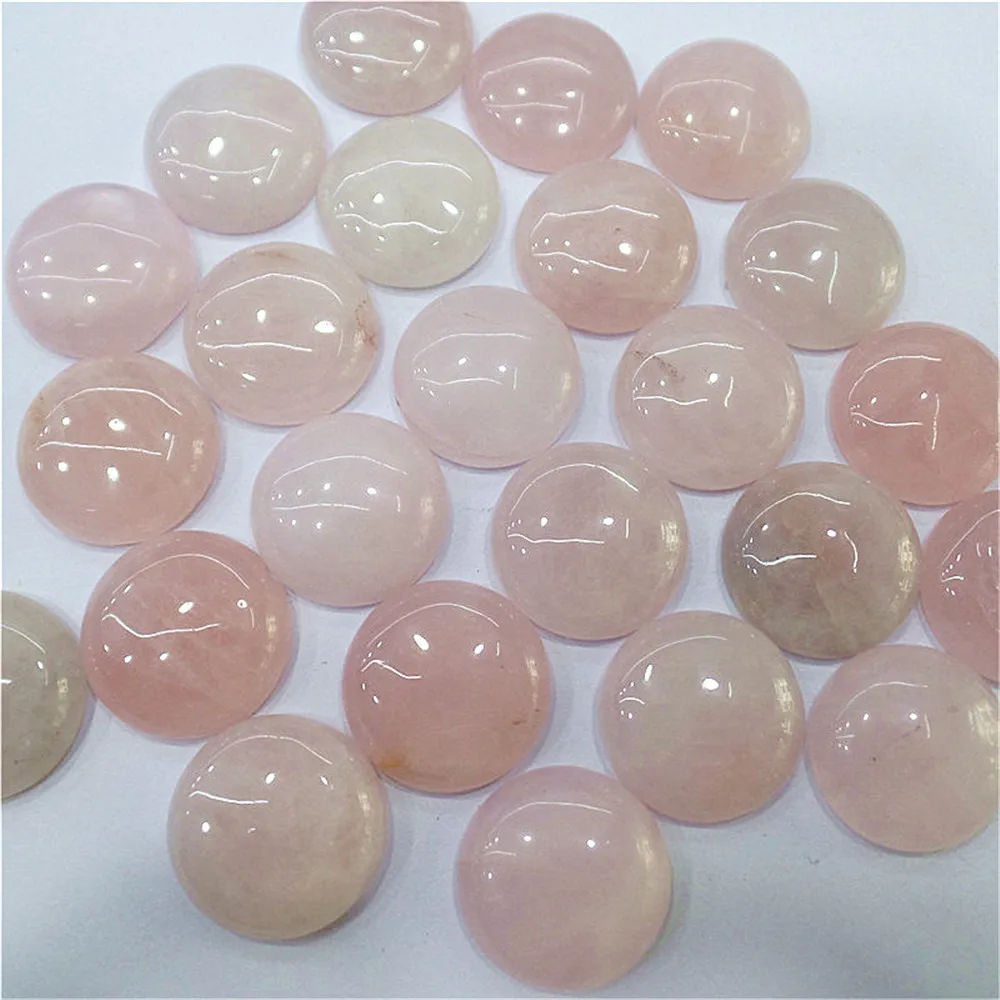 

50Pcs 20x5mm Wholesale Natural Rose Quartz Round Cab Cabochon DIY Jewelry Making Accessories M164