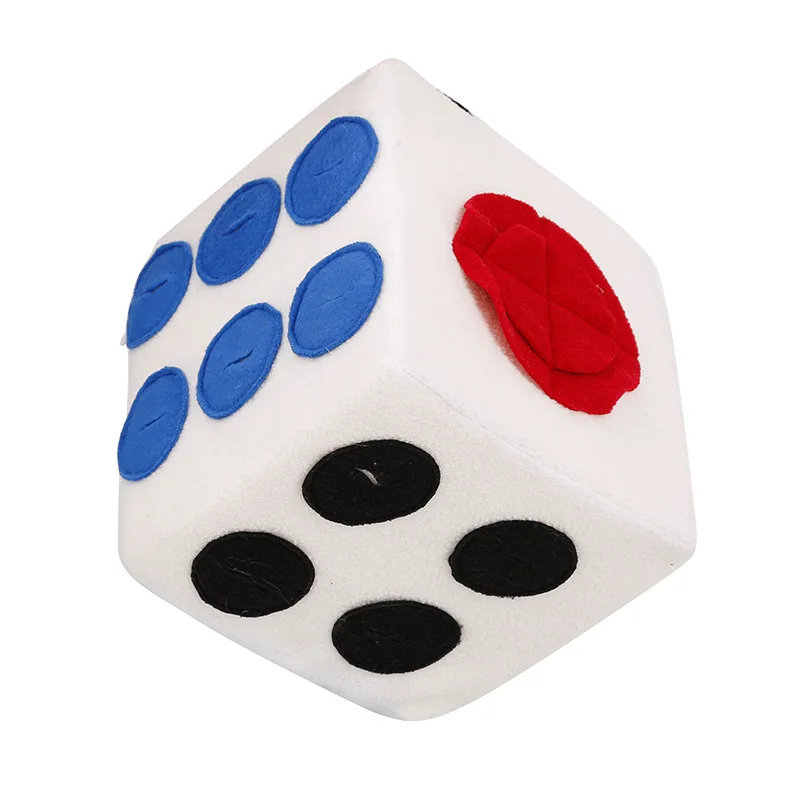 

JLENOVOG Pet Products Pet Puzzle Hidden Food Toy Dog Plush Toy Dice Doll Training Play Sniff