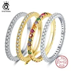 ORSA JEWELS, оригинальное кольцо из 100% искусственного серебра, полукруглые кольца с прозрачным кубическим цирконием, кольца на палец, ювелирные изделия, подарок, S925