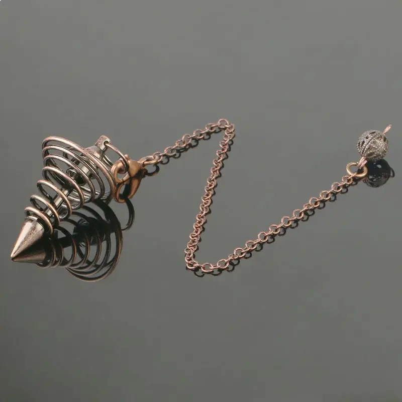 Металлический маятник Dowsing гадания Dower Reiki Исцеление Маятник цепь спиральная