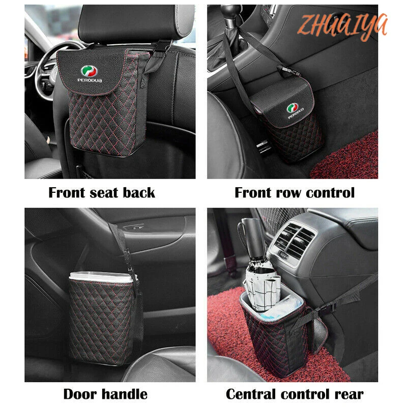 Кожаная Автомобильная корзина для мусора автомобильный органайзер коробка
