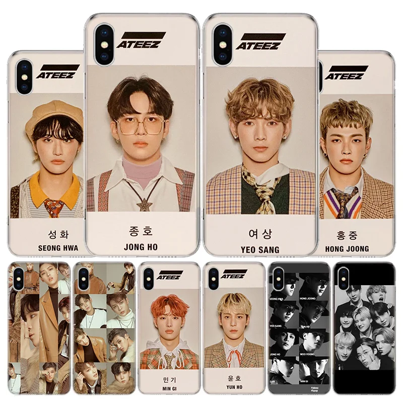 Чехол ATEEZ HongJoong SeongHWA Kpop для Apple iphone 14 13 12 11 Pro Max SE 2020 X XS XR 7 8 6 6S Plus, мягкий чехол