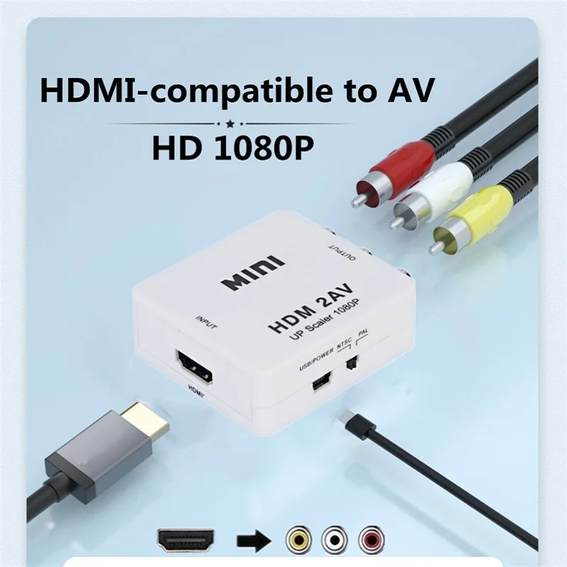 HDMI совместимый с AV конвертером видеобокс HD 1080P HDMI2AV поддержка NTSC PAL выход