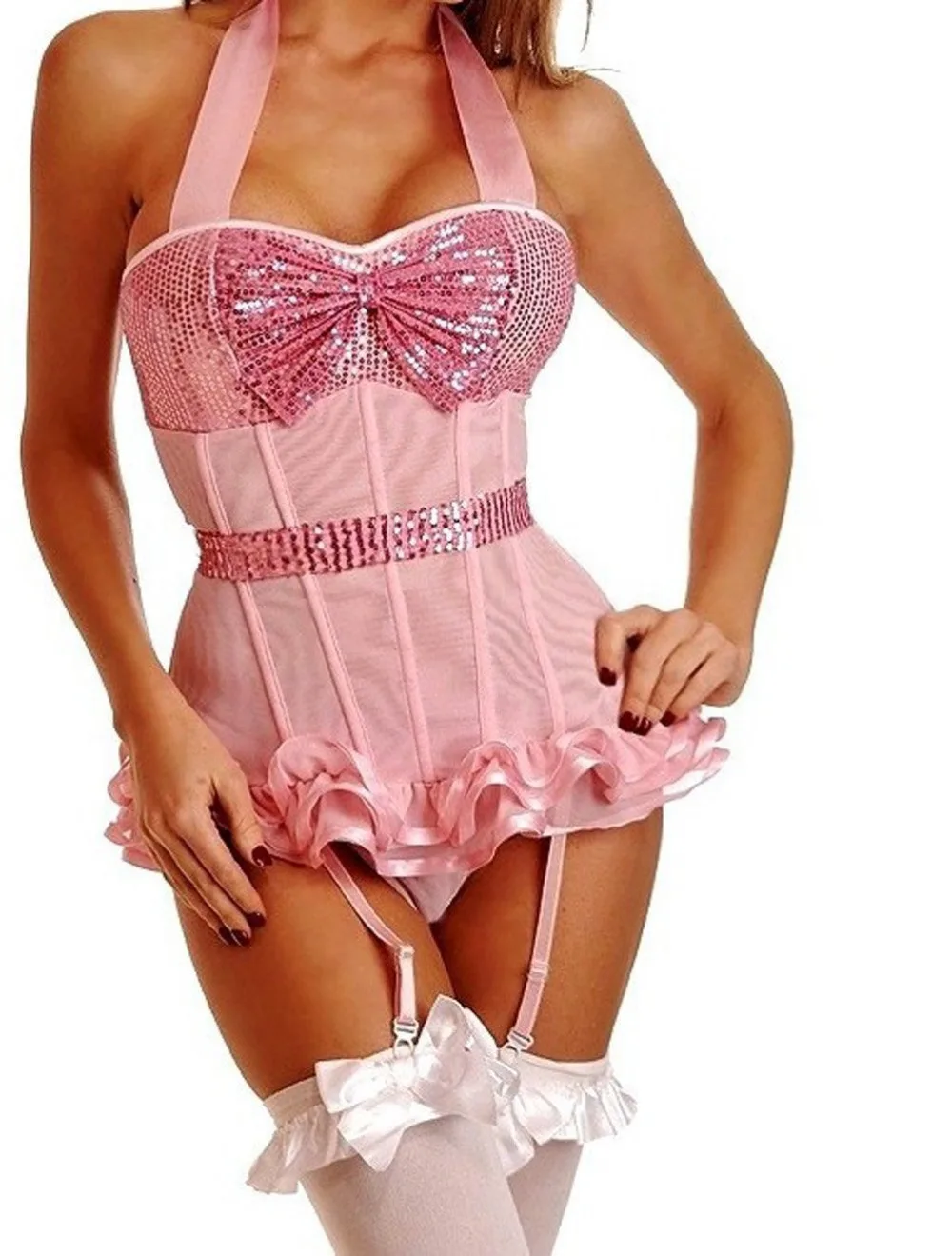 Женский корсет с блестками черный розовый зеленый фиолетовый | Женская одежда