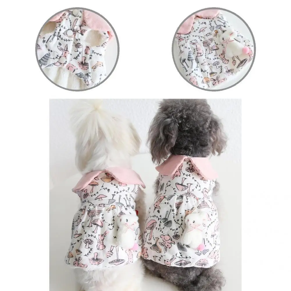 

Breathable Pretty Darling All-match Chihuahua Teddy Clothes Cartoon Pattern Dog Costume Comfortable for Daily Wear
