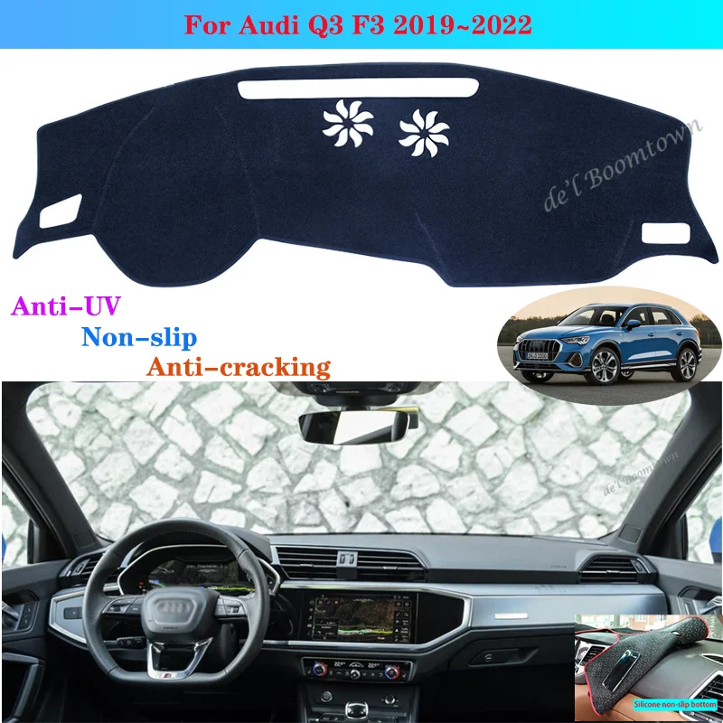 

Car Dashboard Cover DashMat For Audi Q3 F3 2019 2020 2021 2022 Auto Non-slip Shade Dash Cover Protective pad Anti-UV Anti-sun
