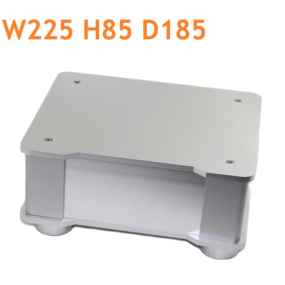 Полностью серебристый алюминиевый ЦАП корпус Усилитель мощности коробка без