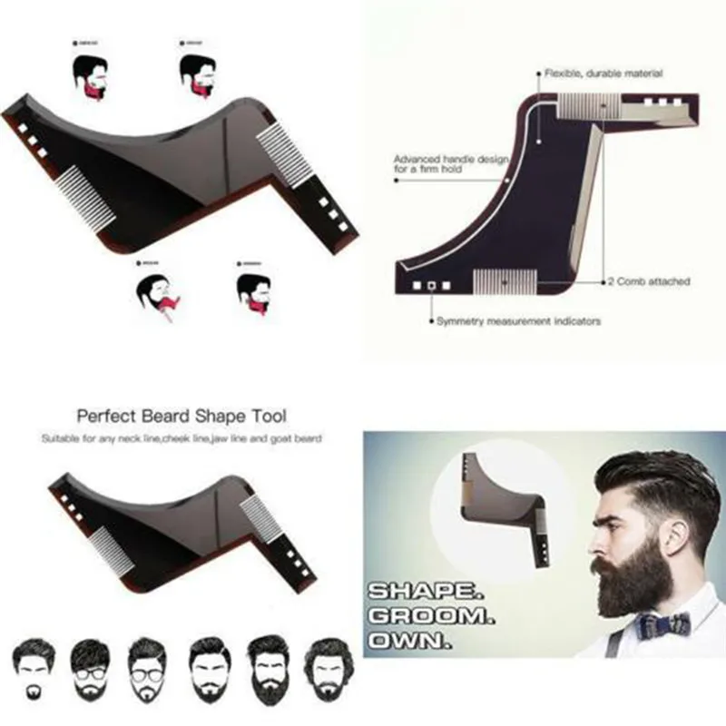 Шаблон для придания формы бороде мужчин расческа волос черные мужские расчески