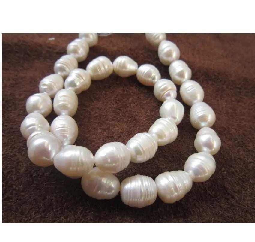 Идеальное 10-11 мм AAA + Akoya белое жемчужное ожерелье в стиле барокко 14KT 18" |