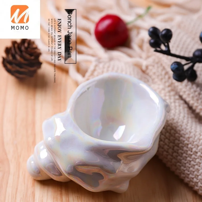 

Japanese Style TablewareConch-Shaped Side Dish Ceramic Sauce Plate Dessert Saucer Japanese Special-Shaped Delicacies Dish