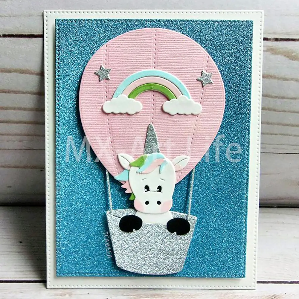 Воздушный шар Радужный Единорог металлические Вырубные штампы Животные Кукла