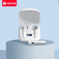 genai tws earphones wireless bluetooth 5 0 earbuds headset mini in ear noise cancelling digital led display with charging case