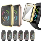 ТПУ чехол для Huawei Honor Band 6 полное покрытие гальванический металлический блеск Защитный чехол оболочка бампер аксессуары