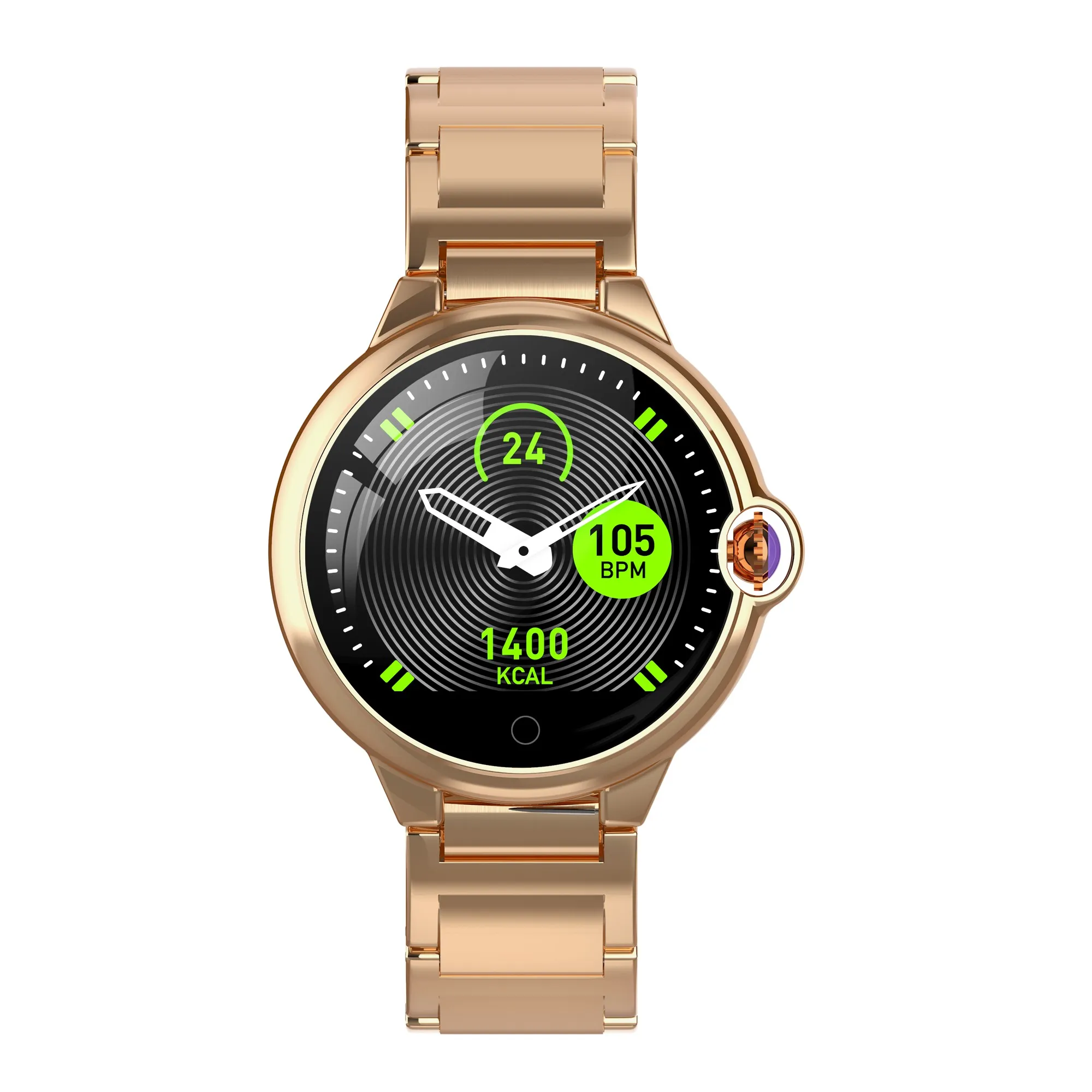 Gold Steel Diggro Смарт часы DR88 Bluetooth водонепроницаемый полный большой цветной экран сердечный ритм кровяное давление мониторинг сна классический стиль - Цвет: Gold Steel