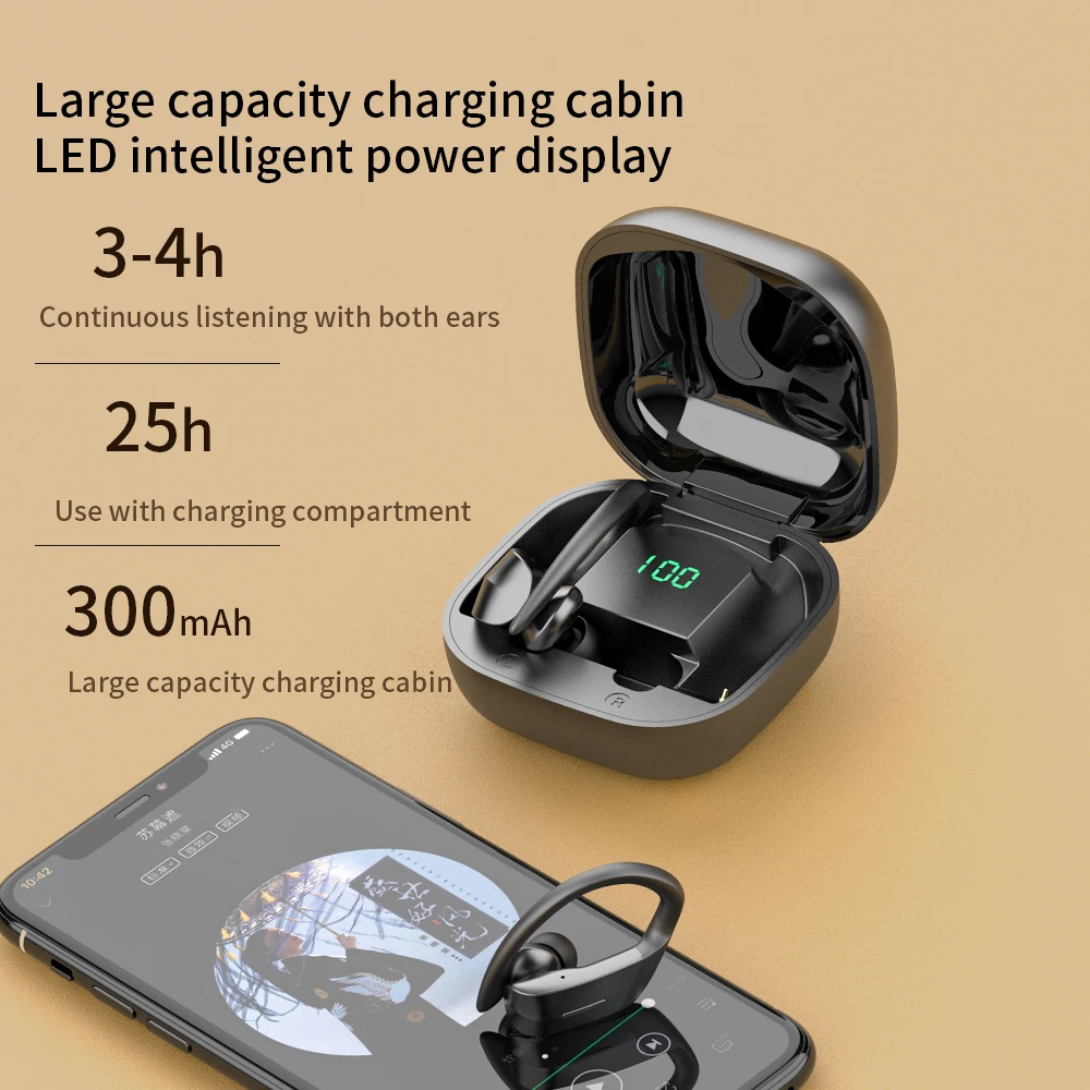 

Bluetooth Earphone TWS Wireless Headphones Headsets earbuds With Microphone Sports waterproof Charging Box Digital display