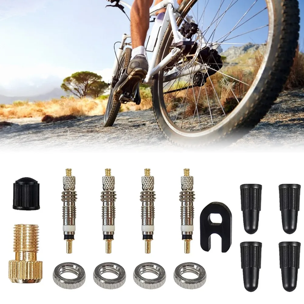 

15 Pieces/set Presta Valve Adapter Combination Valve Cap Valve Core Valve Stem Removal Tool Suitable For Bicycle Tire Tools