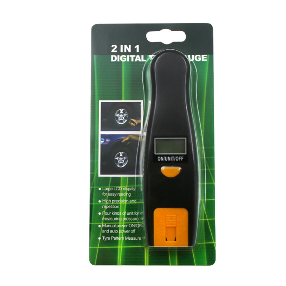 2 в 1 цифровой измеритель резьбы для автомобильных шин давления воздуха 100PSI ЖК