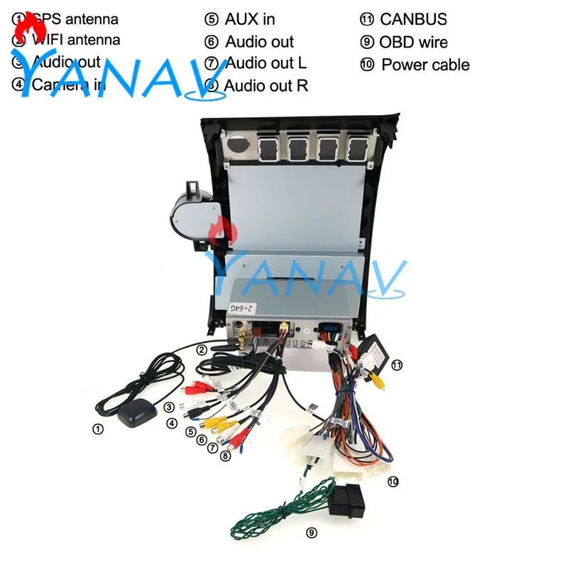 

13.6 inch Android car GPS navigation For-TOYOTA Tundra 2007-2011/Sequoia 2007-2018 multimedia player Vertical Radio Player Stere