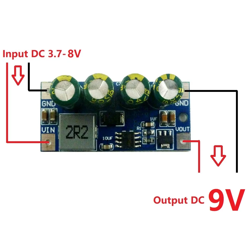 60 Вт DC 3,7 V-18 V 5V 6V 9V 12V 15V 19,5 V Шаг повышающий конвертер постоянного/переменного тока, Molude для свинцово-кислотный автомобильный прикуриватель PLC светодиодный - Цвет: 9V