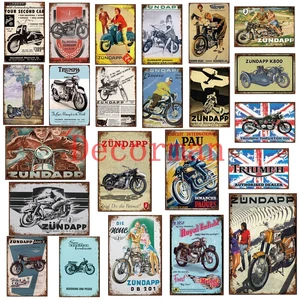 Mike86 ZUNDAPP Triumph Custom Motor жестяной знак потертый Ретро Настенная картина Рождественский подарок 20*30 см
