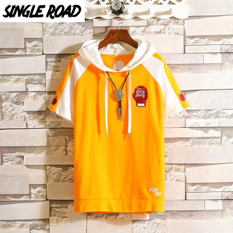 SingleRoad мужские толстовки с капюшоном для мужчин 2020 летний панк лоскутный Свитшот