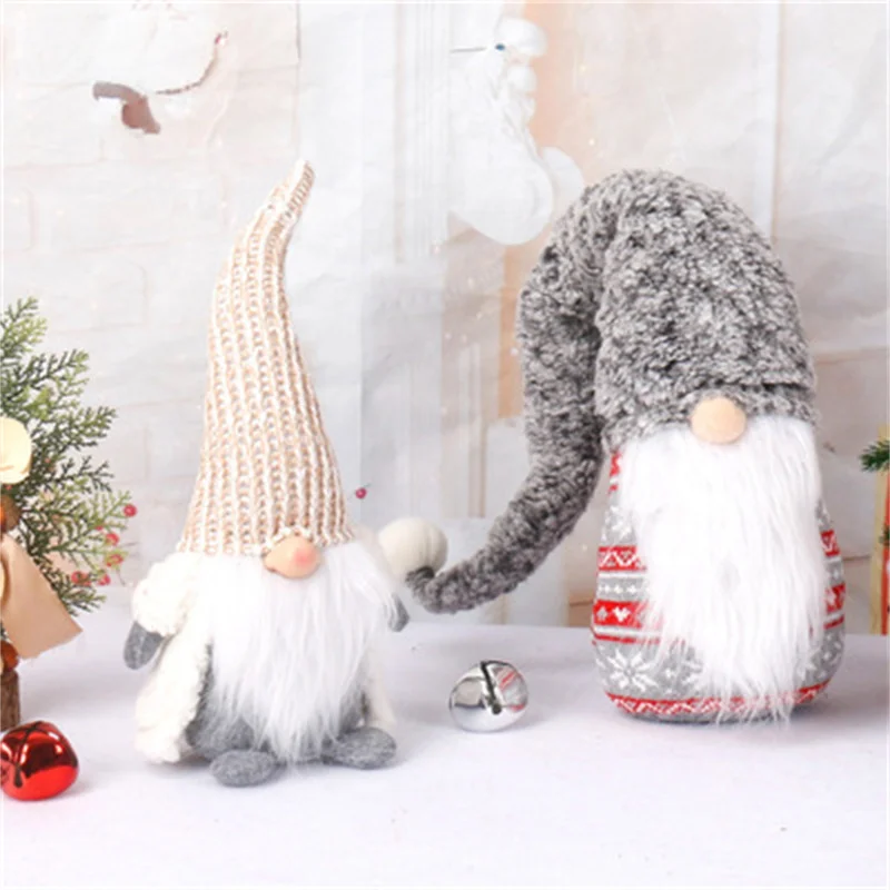 

Cute Christmas Faceless Knitted Long Hat Santa Claus For Christmas Party Children Gift Home Decor Christmas Ornaments
