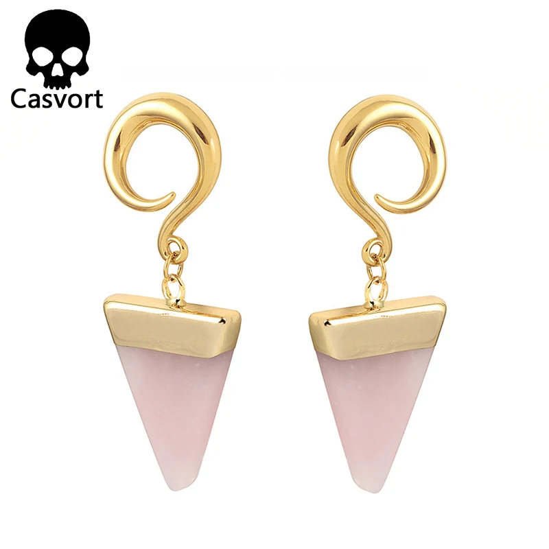 Casvort 2 шт. Новое поступление Висячие затычки для ушей ушной туннель из нержавеющей стали золотые ушные весы с крючком пирсинг измерительные приборы пара - Окраска металла: pink