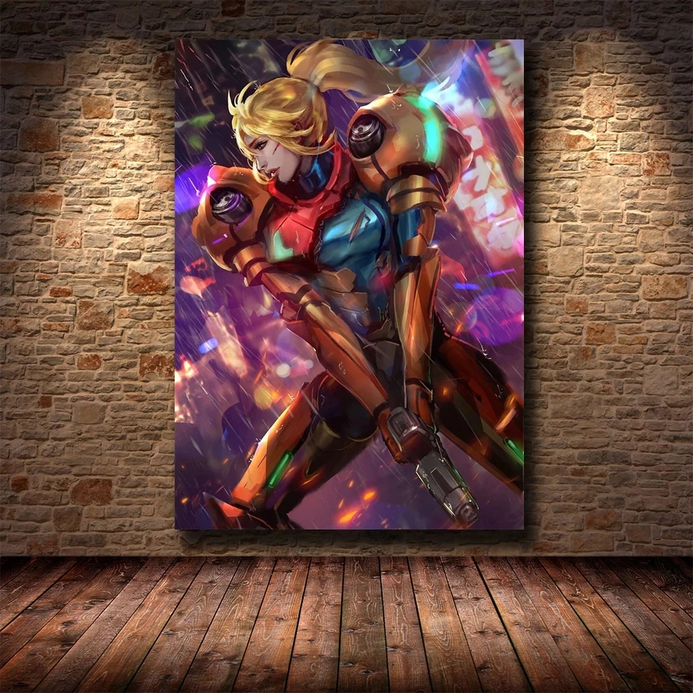 

Samus Aran Metroid Video Games Poster Prints Pictures Modular Wall Art Home Decor Modern Hd Canvas Painting Nordic Living Room