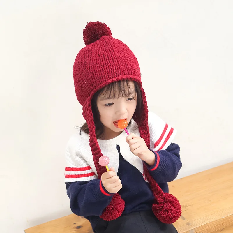 

Шапки-бини для мальчиков и девочек 2-6 лет, вязаные теплые шапки для детей, Осень-Зима для детей 2-6 лет