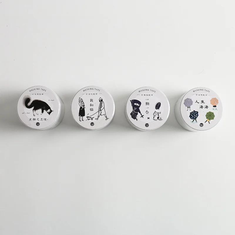 Скотч с принтом "Кошка" Diy Украшение скрапбукинг планировщик Маскировочная лента клейкая лента Kawaii Канцелярские записываемые дневники наклейки