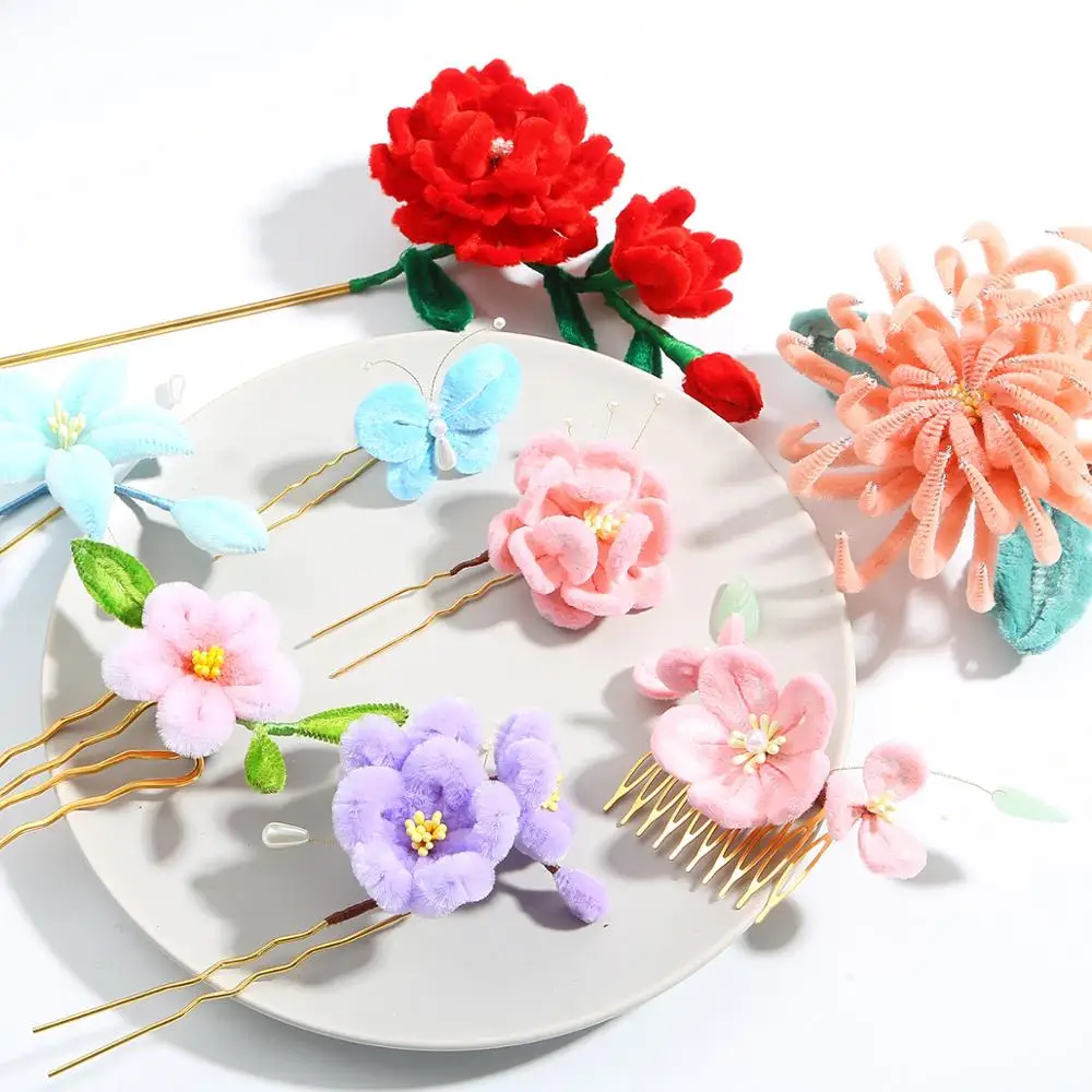 1 м/уп. полноцветные плюшевые палочки стебли синели очистители труб Детские