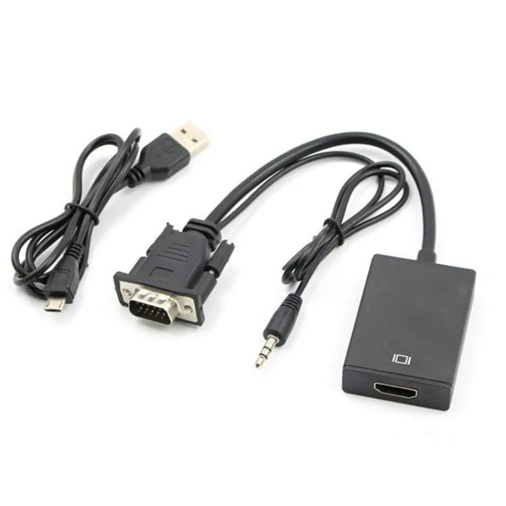 

VGA Male To Hdmi-compatible Female Adapter Converter Cable With 3.5mm 1080p Audio Output VGA To Hdmi-compatible