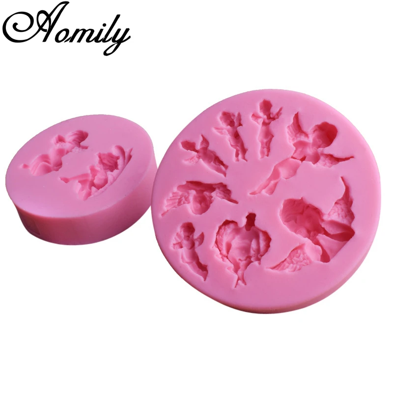 Aomily 2 стиля 3D Ангел Fondant (сахарная) силиконовая форма для свеч инструмент поделок