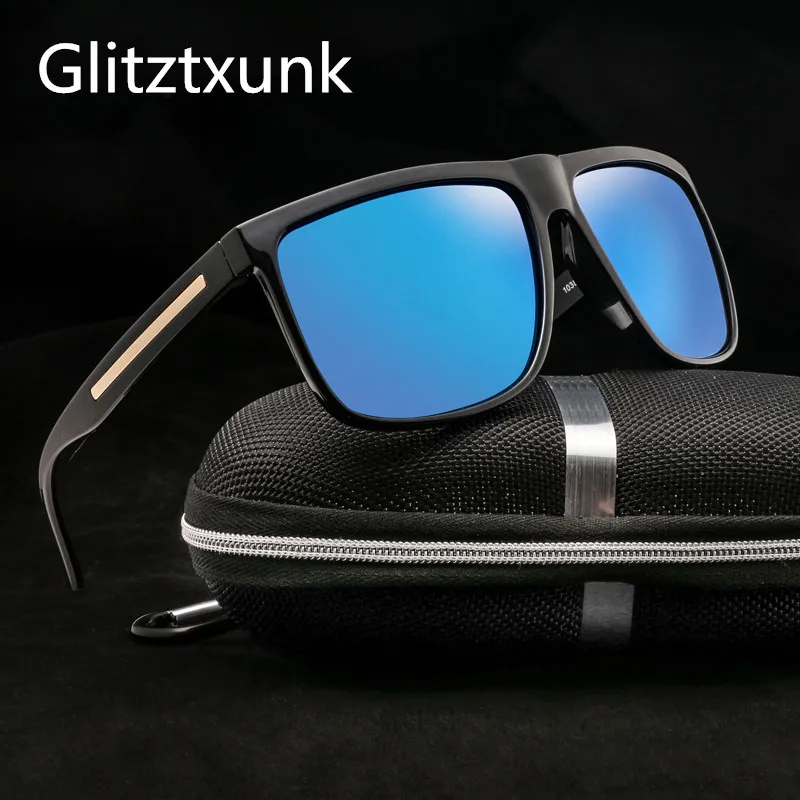 

Солнцезащитные очки Glitztxunk поляризационные UV400 Мужские, классические, квадратной формы, для вождения, черные